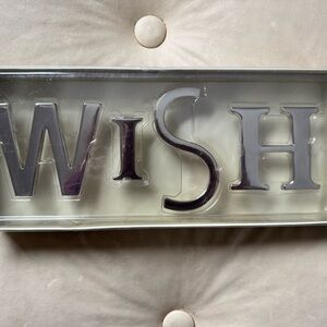 Pottery Barn 'Wish' Shadowbox Letters in Silver